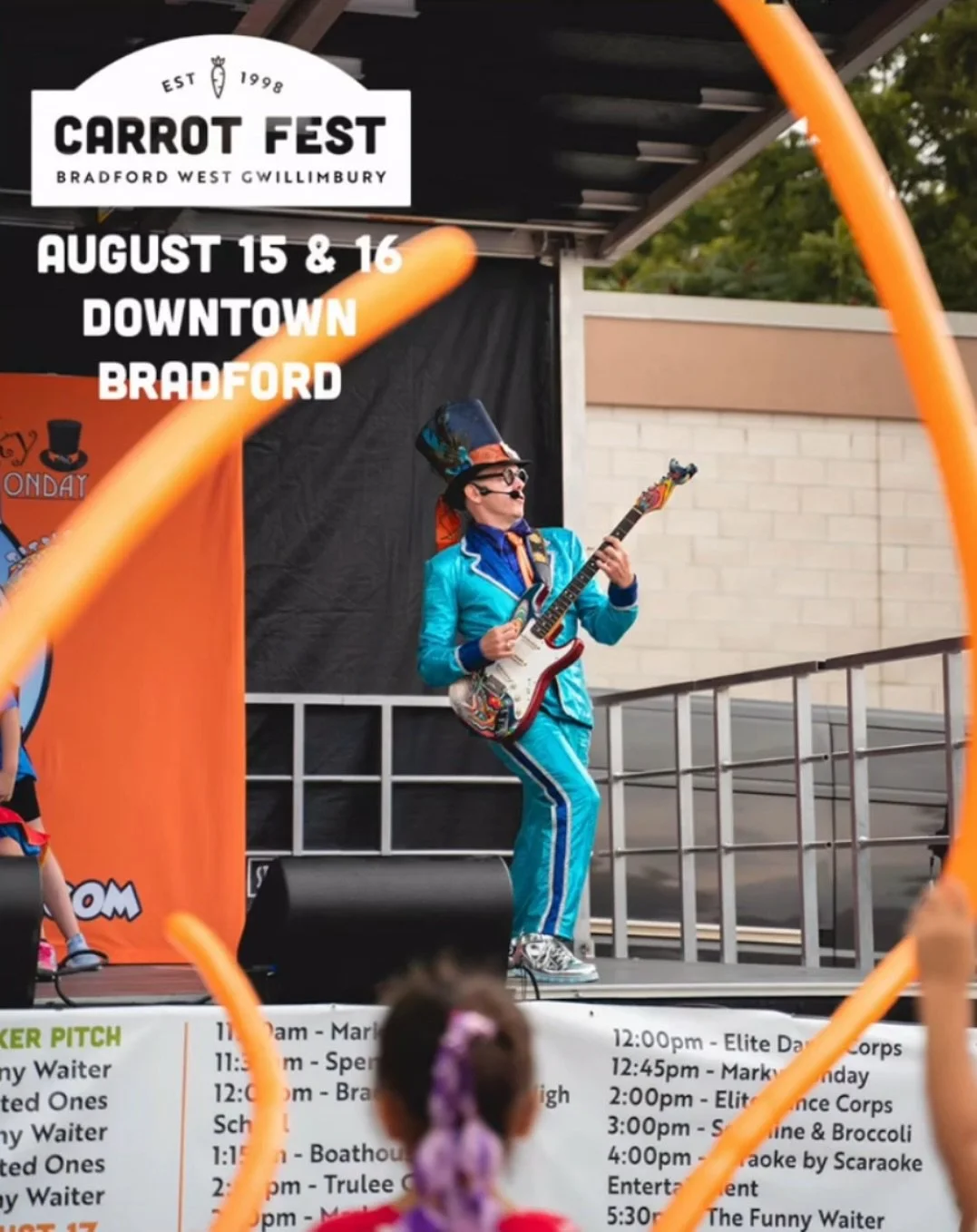 Looking forward to Carrotfest! So excited to be performing again for Bradford! #carrotfest #markymonday #familyfun #familyfunday