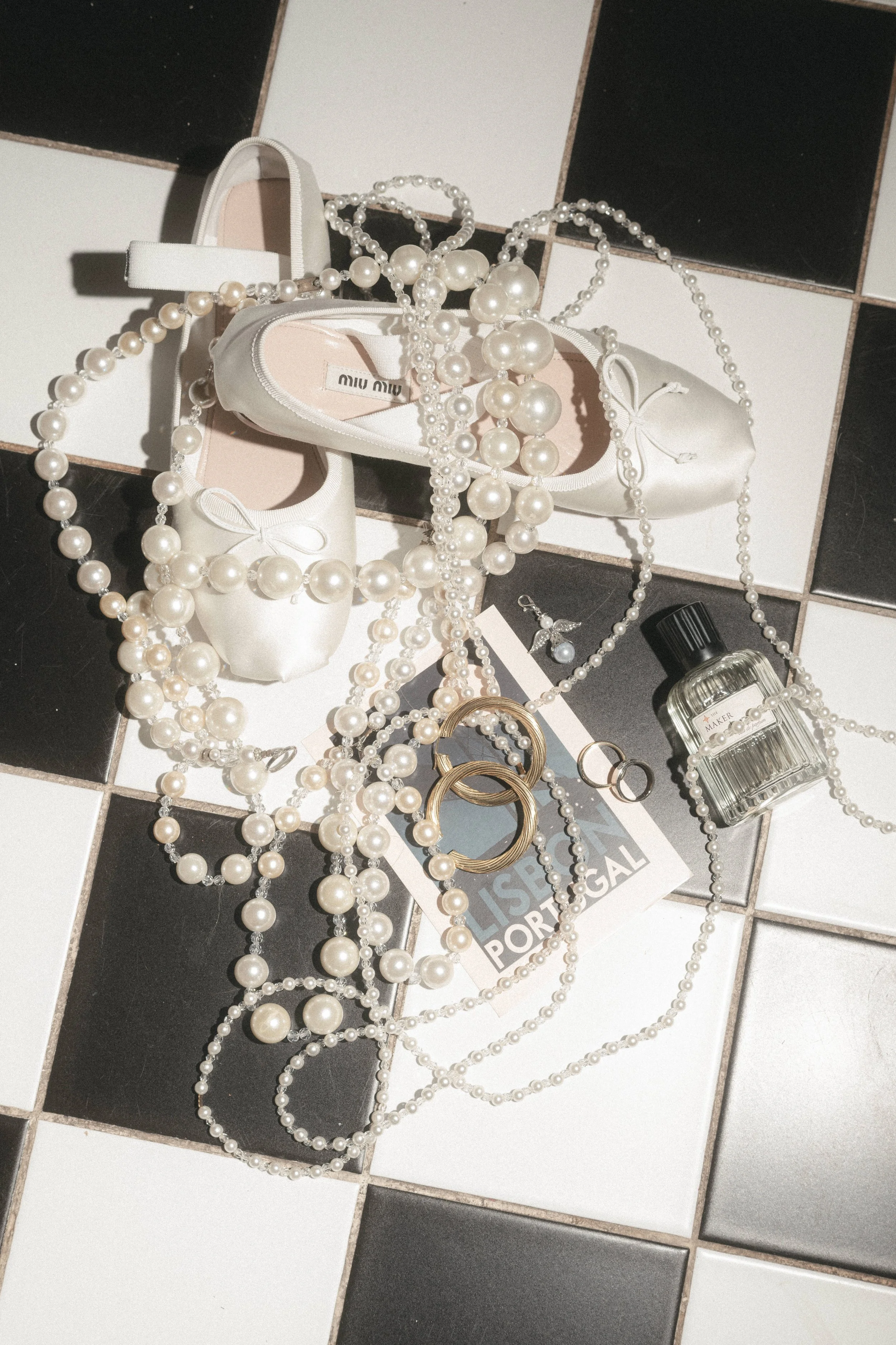 Ballet slippers on wedding day