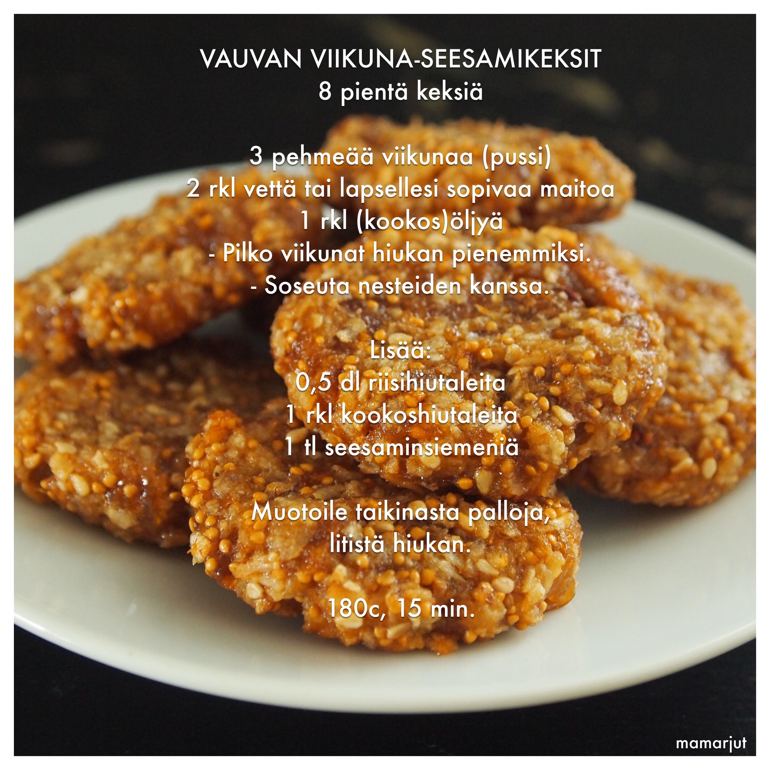 Vauvan viikuna-seesamikeksit