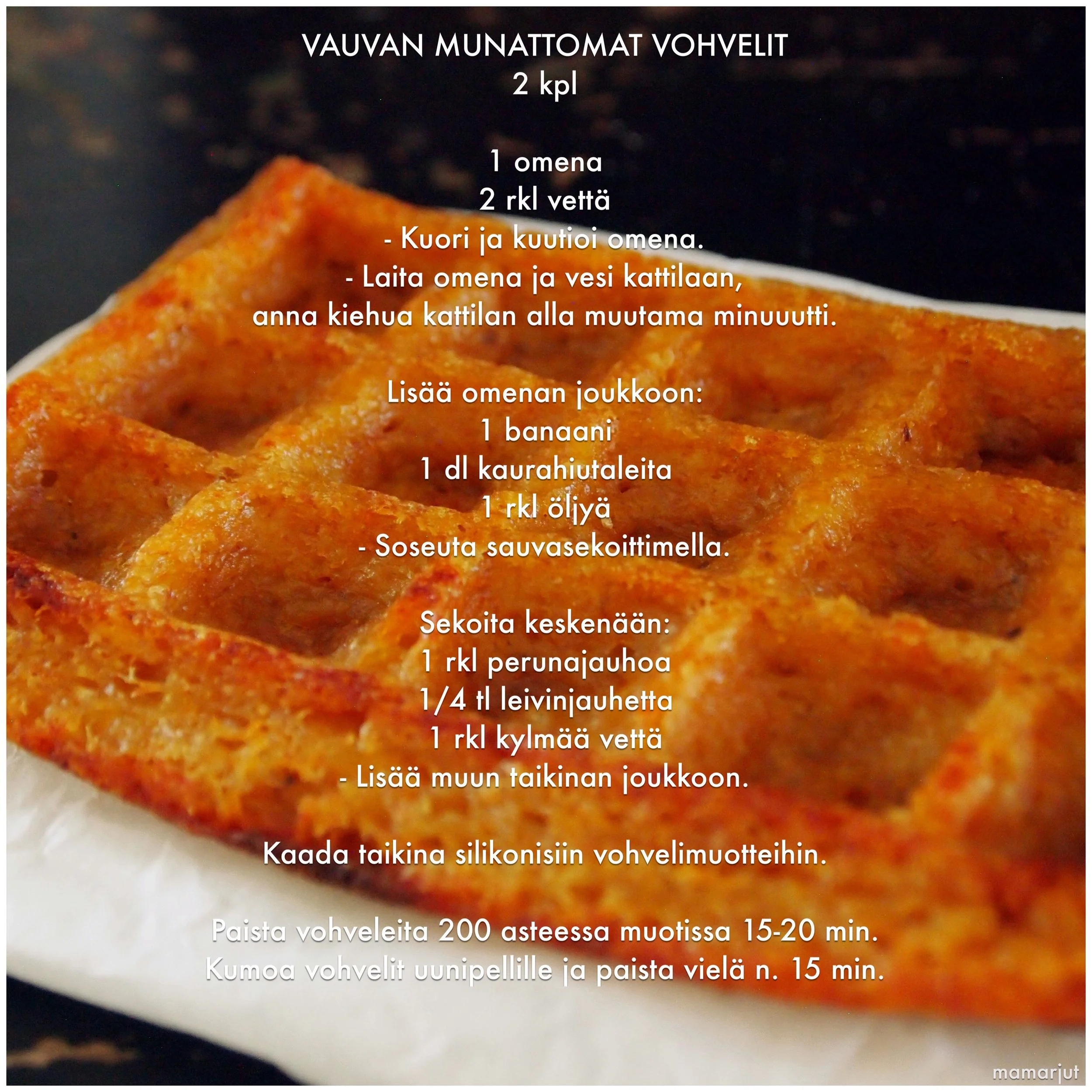 Vauvan munattomat vohvelit