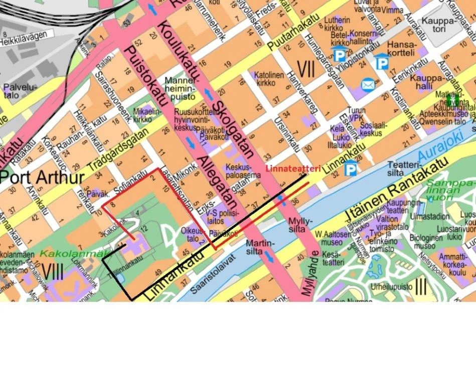 Musta reitti taittuu lainafillarilla muutamassa minuutissa. 