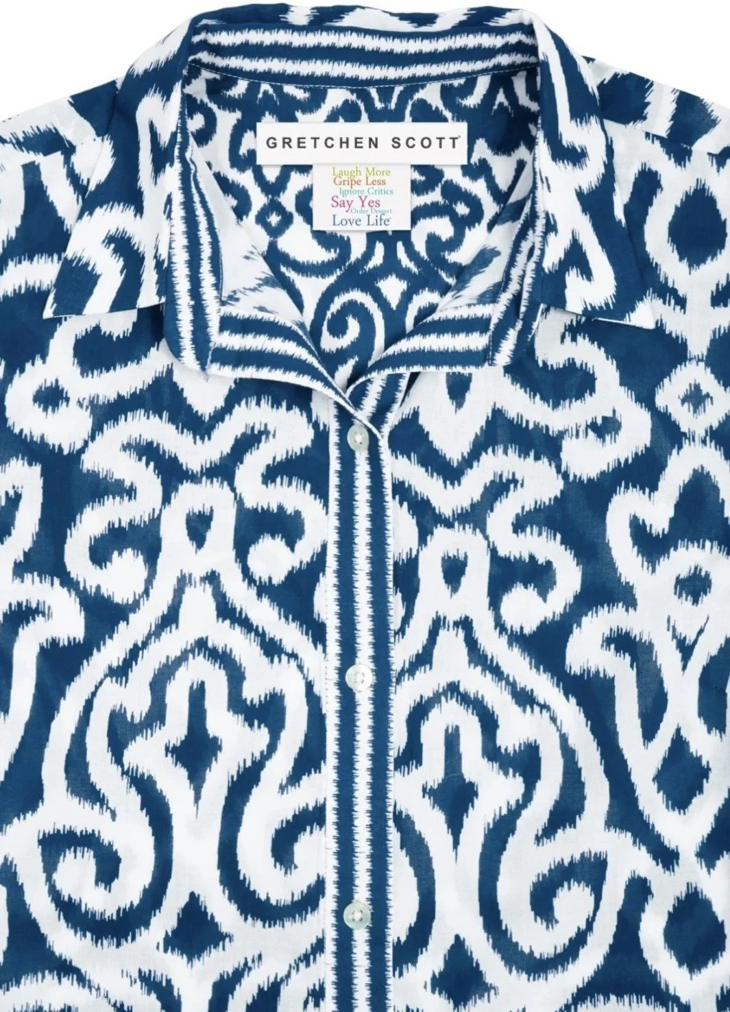 Boyfrined Cotton Shirt Arabesque NVY Closeup.jpg