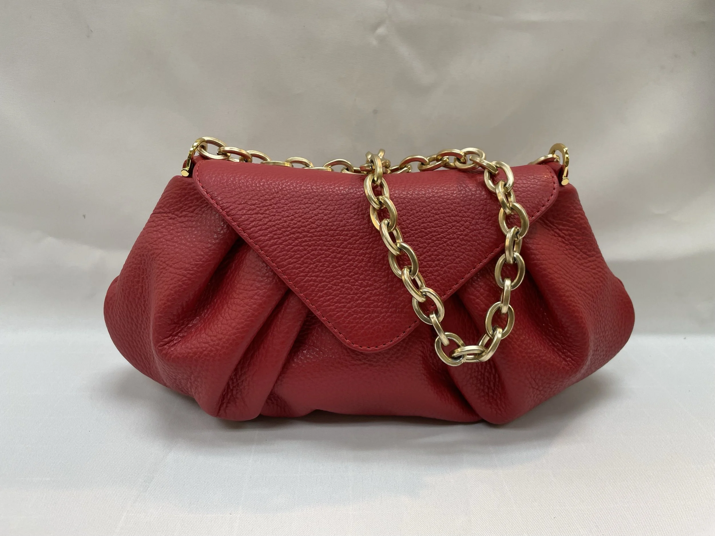 Lebanon Leather Work The Leather Pouch Shoulder Bag – Ruby Red