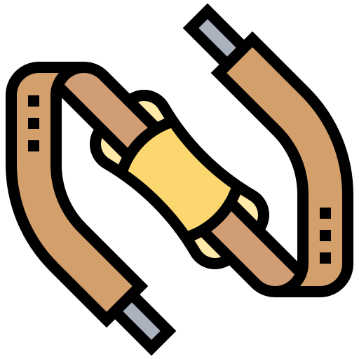 Illustration of a slingshot with a rubber band and a yellow projectile