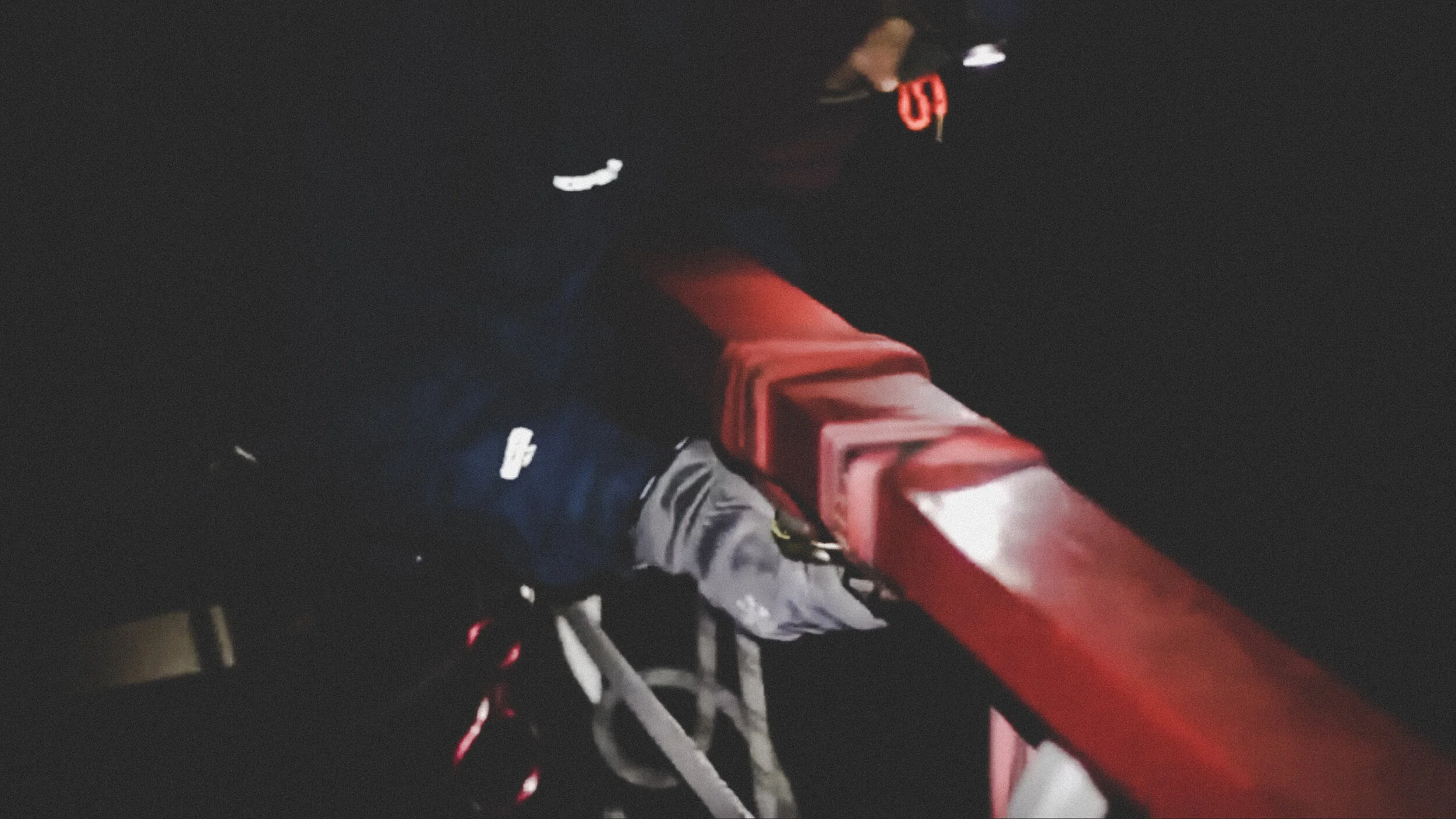 night-time rope-descending video