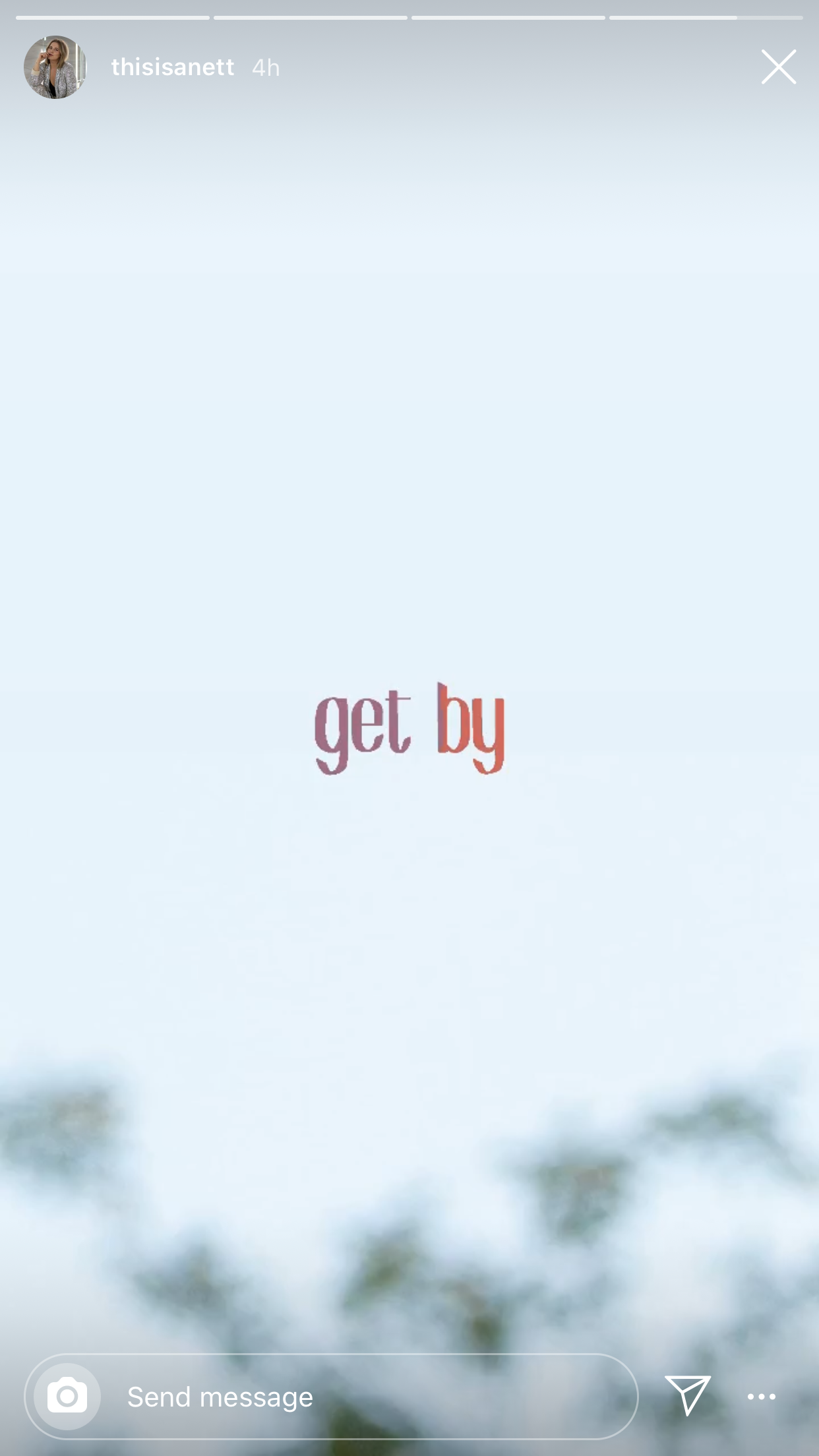 branded gif set for Anett's "get by" launch