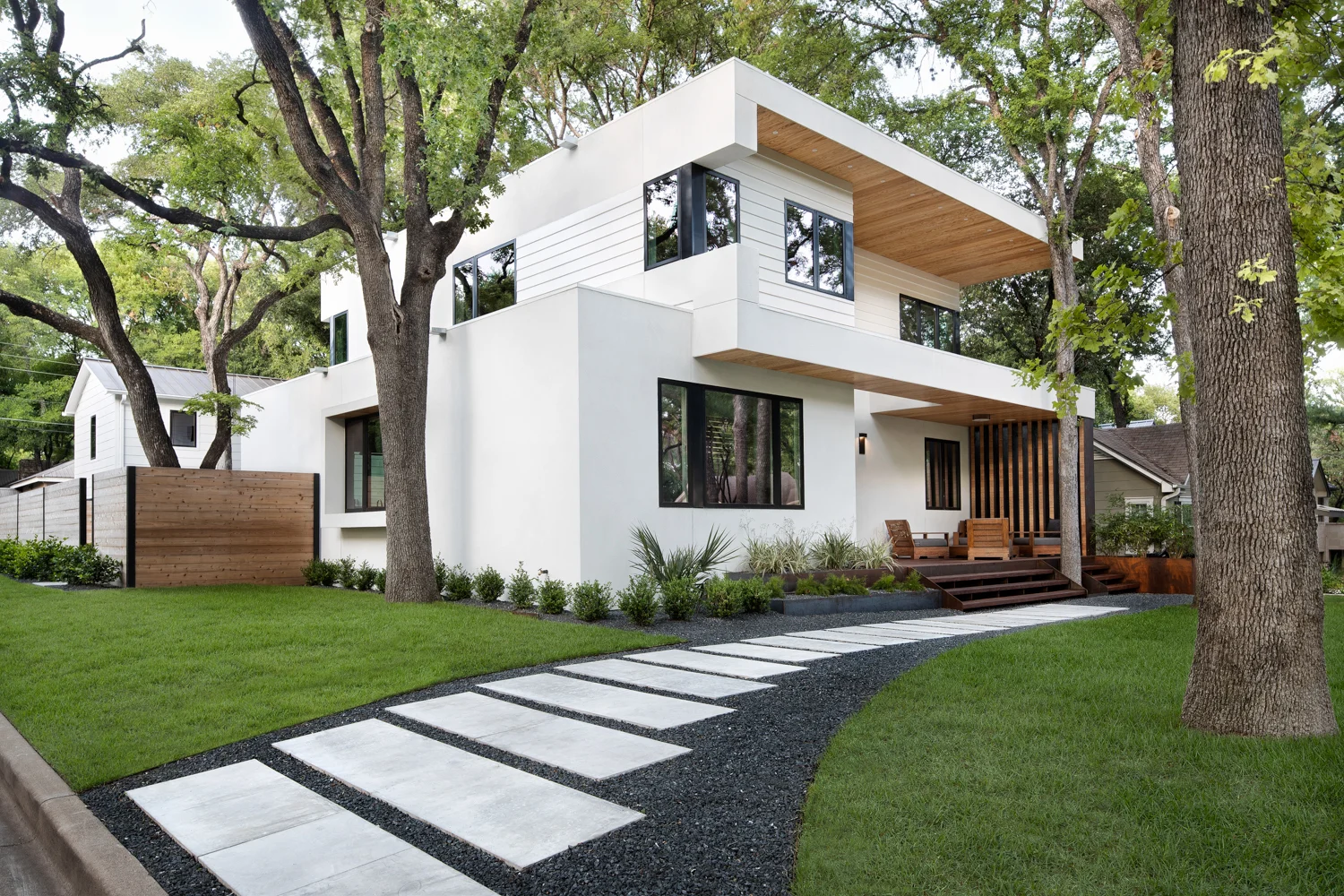 Oblique View across Entry Pavers