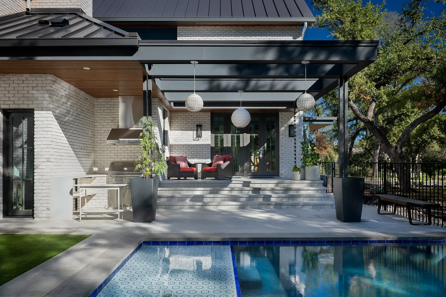 Front Yard Pool Terrace and Outdoor Living