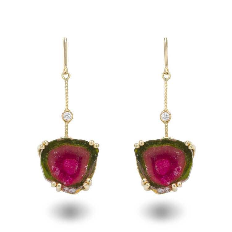 Watermelon Tourmaline Dangles by Sandy Moss™