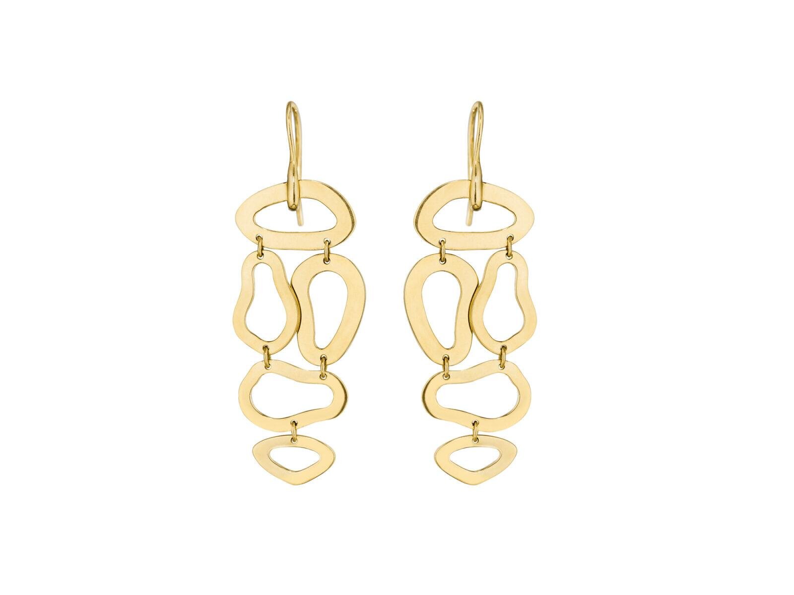 STEPPING STONES GOLD DANGLE EARRINGS