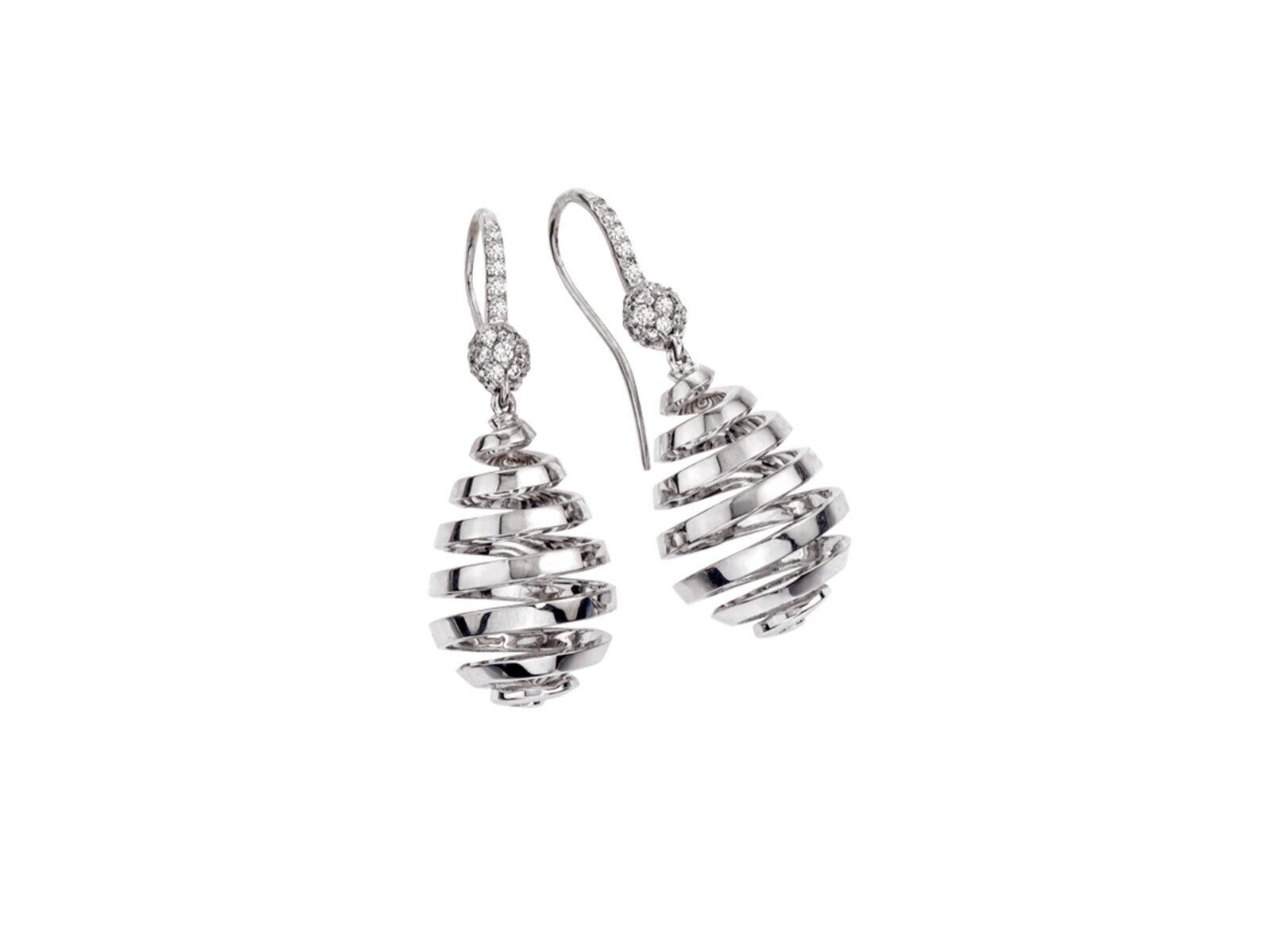 WHITE GOLD AND DIAMOND SWIRL EARRINGS