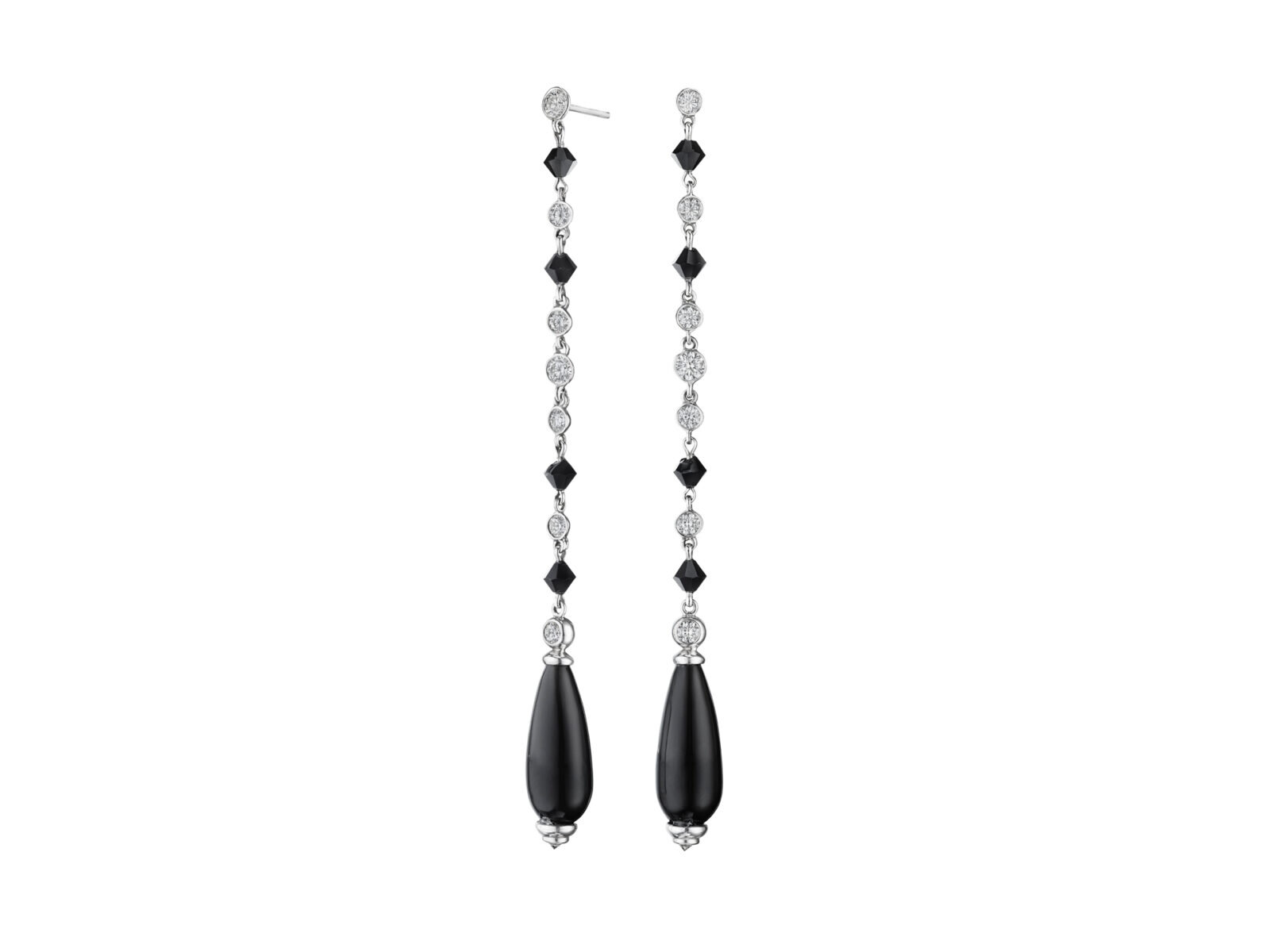 BLACK ONYX DIAMOND TEARDROP BRIOLETTE EARRING