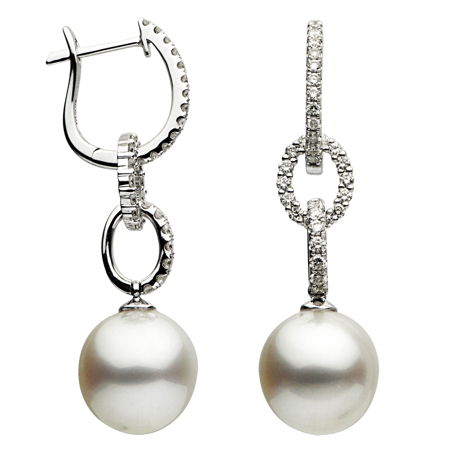 18K SOUTH SEA PEARL EARRINGS, 11-12MM