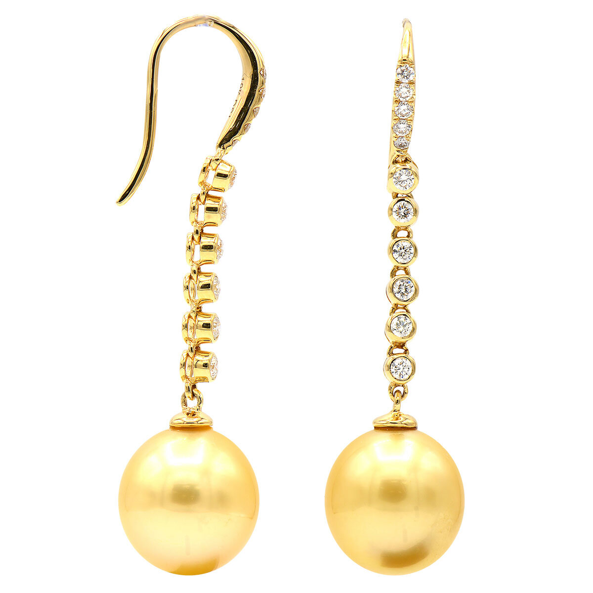 18K SOUTH SEA PEARL EARRINGS, 11-12MM