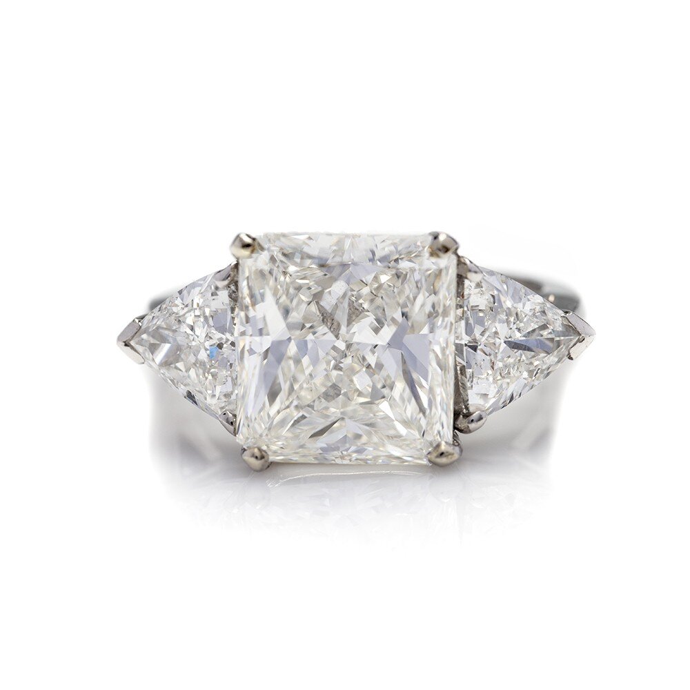 RADIANT CUT 3 STONE RING 5.00ct