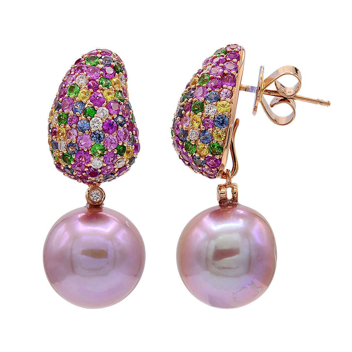 18K FRESHWATER PEARL EARRINGS 12-13MM