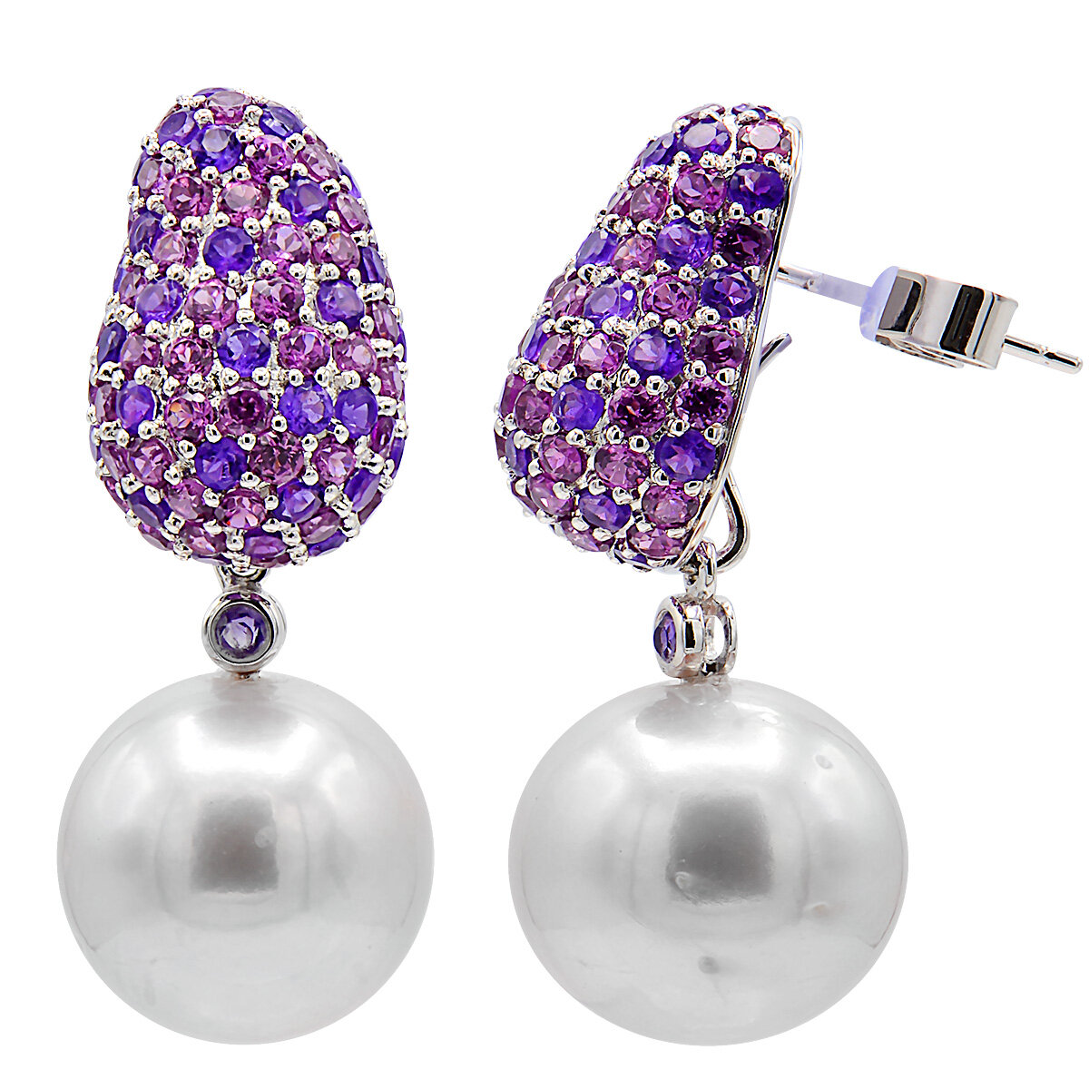 18K FRESHWATER PEARL EARRINGS, 12-13MM 