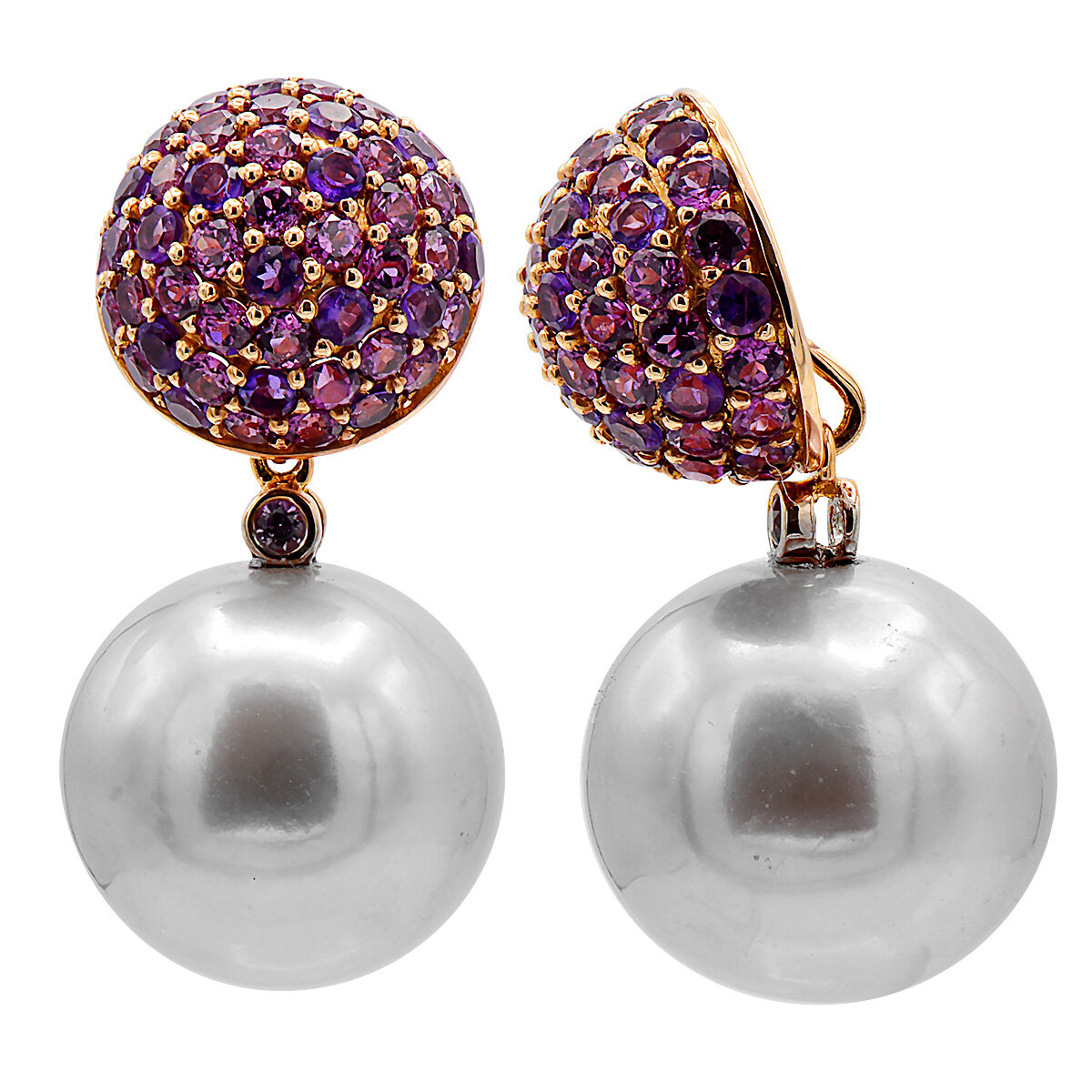 18KR FRESHWATER PEARL EARRINGS, 12-13MM