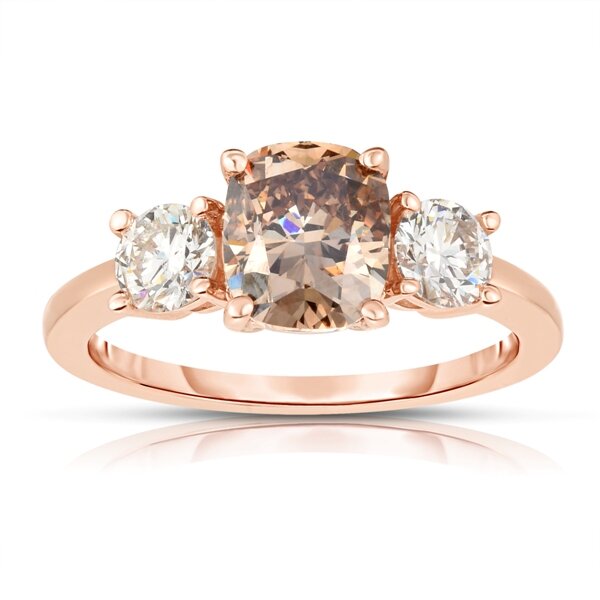 Chocolate Diamond Three Stone Ring