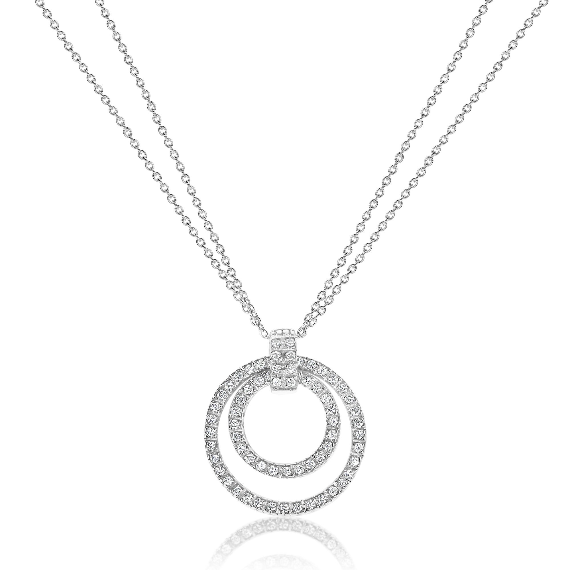 CIRCLES PENDANT WITH DOUBLED CABLE CHAIN
