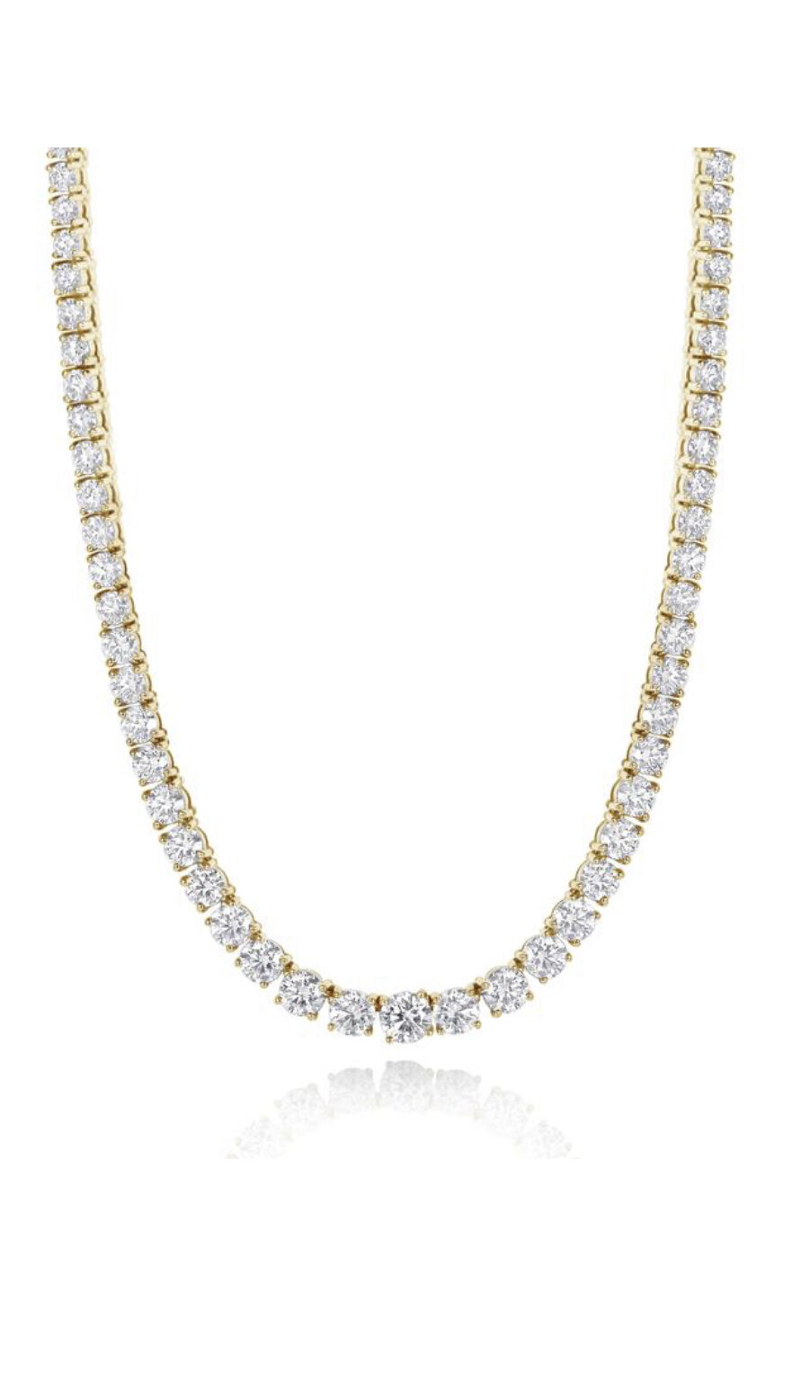 WIRE GALLERY GRADUATED DIAMOND TENNIS NECKLACE - 16.00 CTW