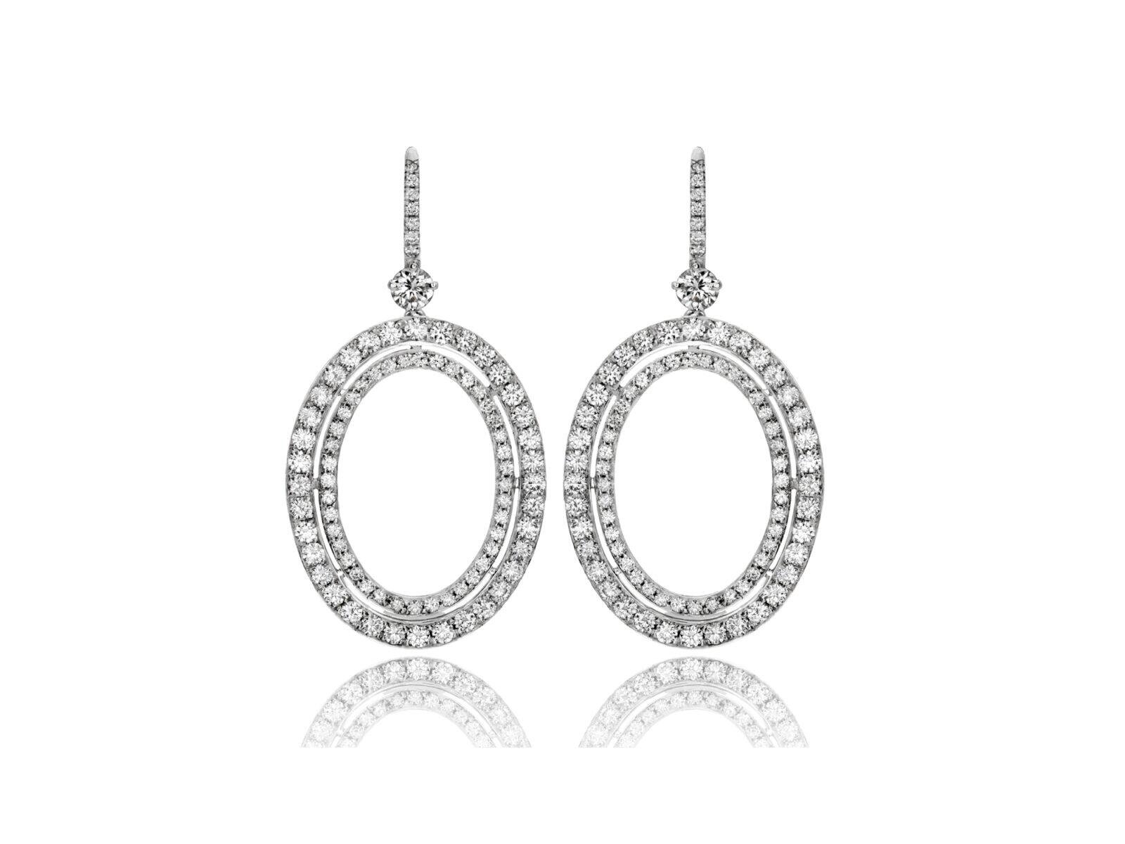 DOUBLE DIAMOND CIRCLE EARRINGS