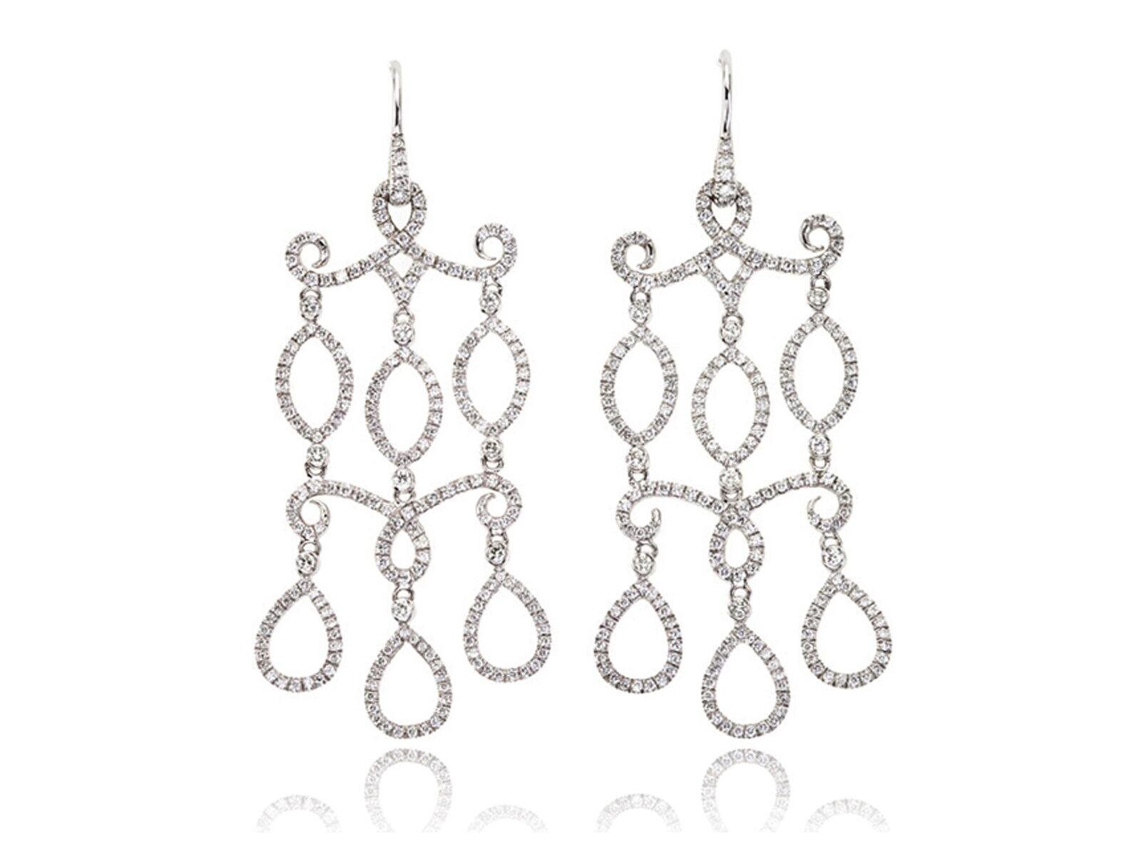 LIGHTWEIGHT DIAMOND CHANDELIER EARRINGS