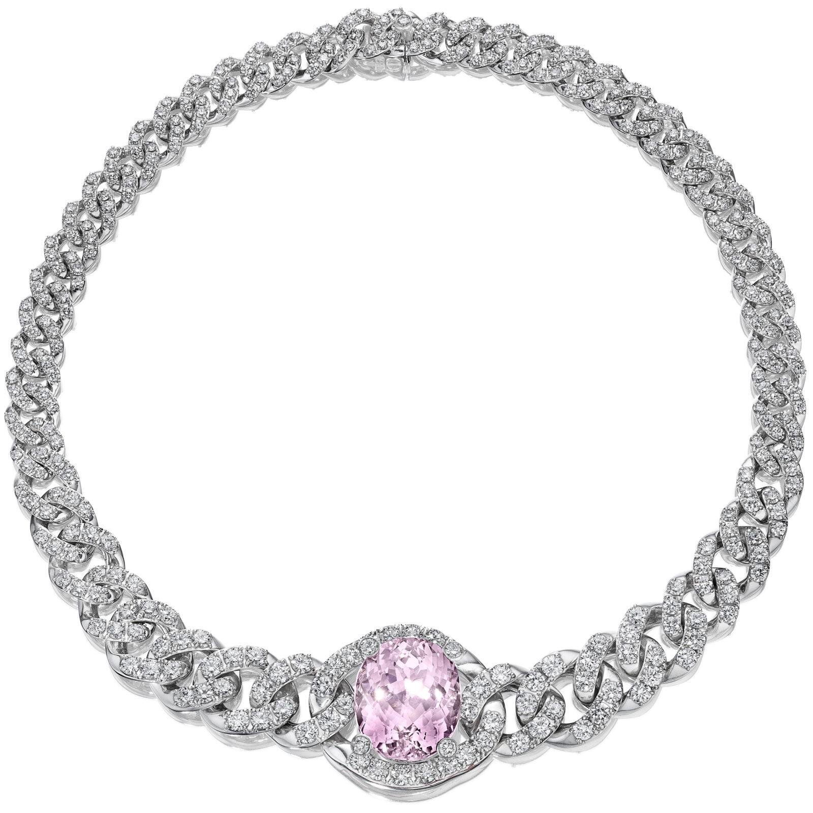FANTASTIC KUNZITE CUBAN LINK CHOKER