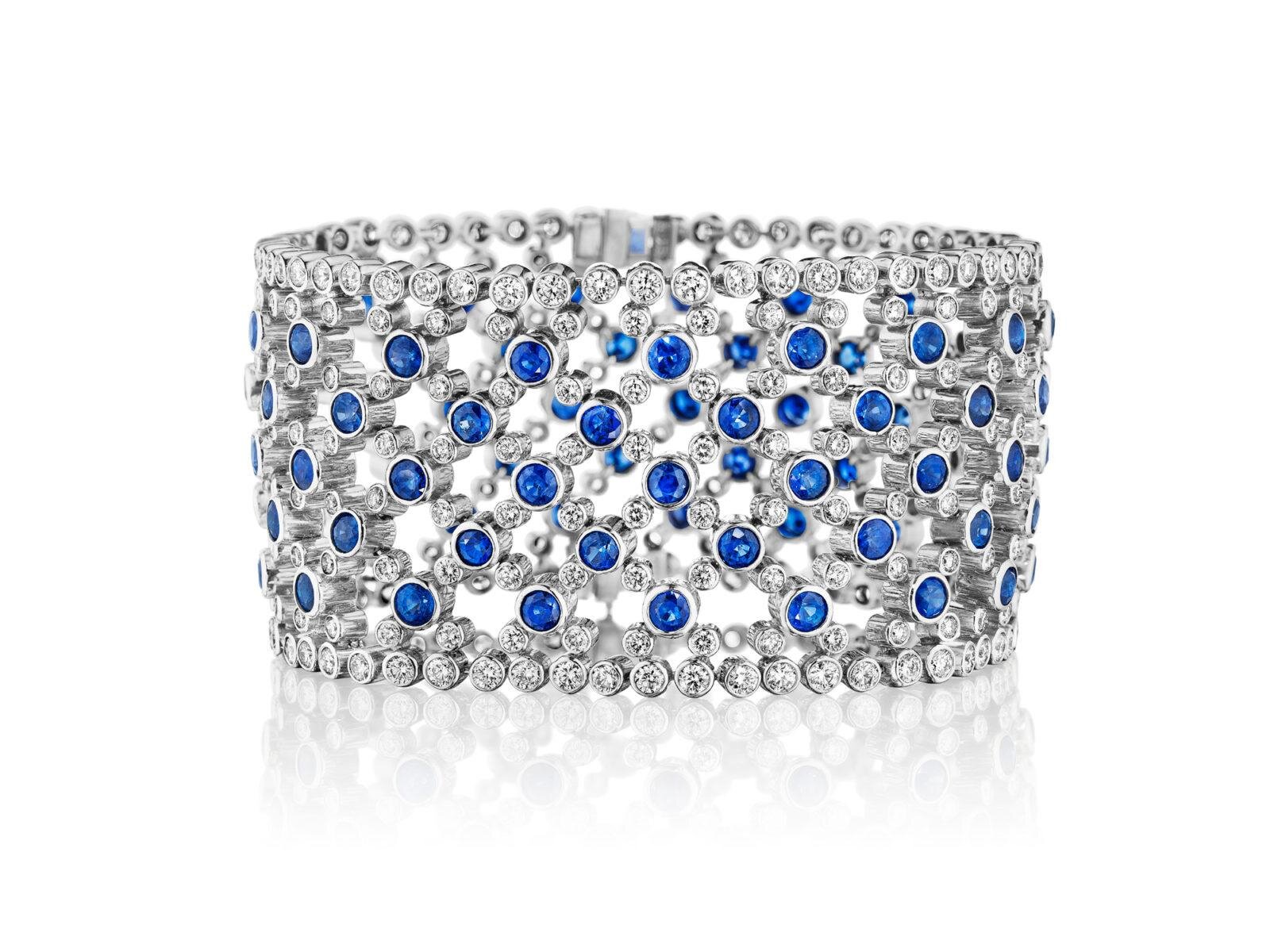 SPECTACULAR SAPPHIRE AND DIAMOND LACE BRACELET