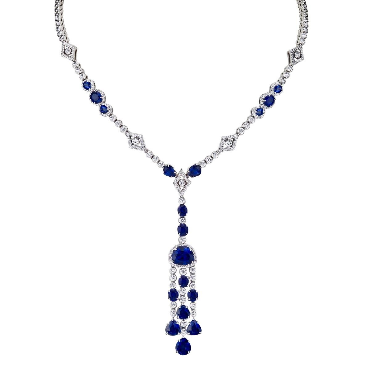 PLACE VENDOME SAPPHIRE AND DIAMOND NECKLACE