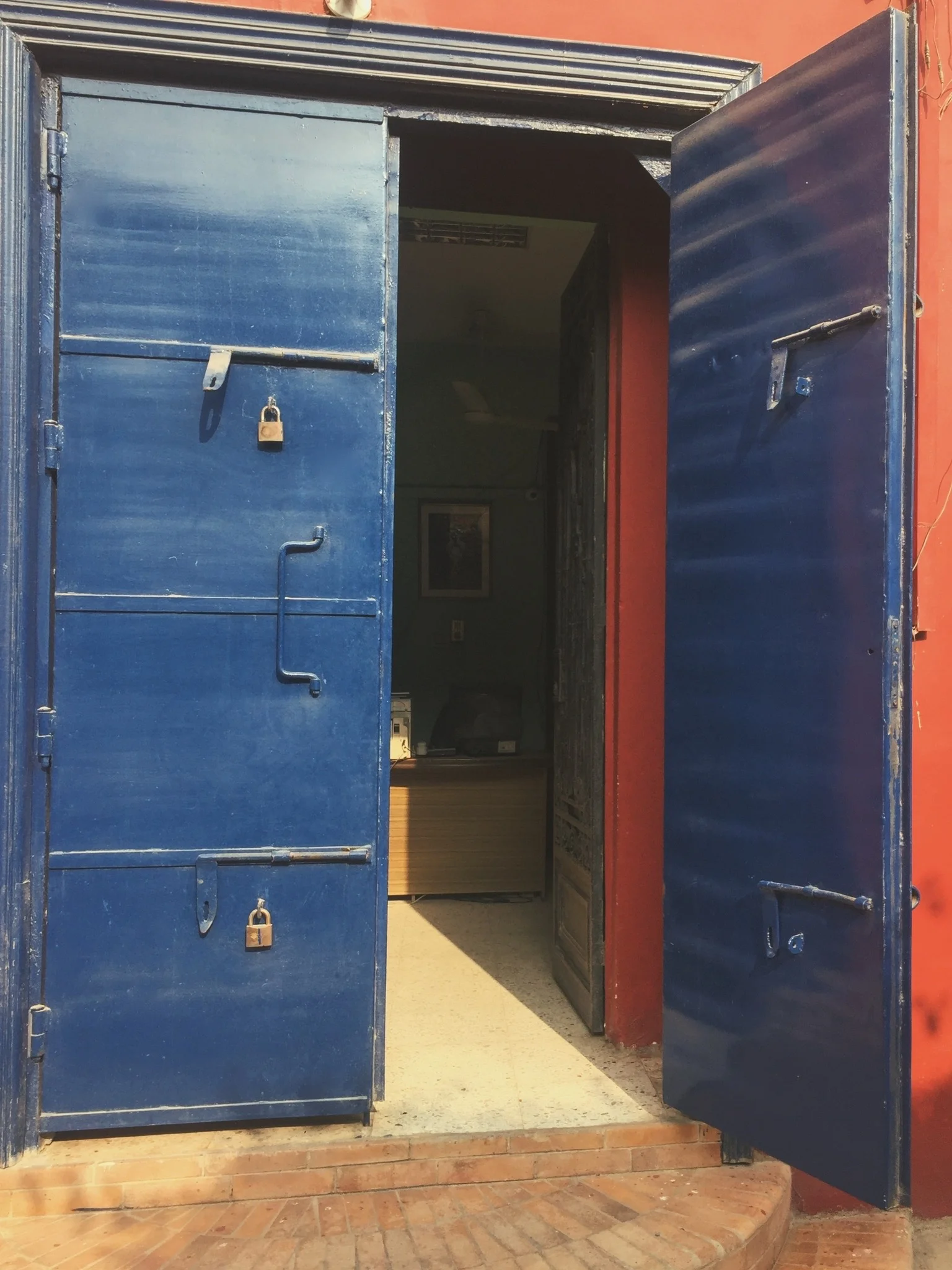 The enchanting blue door that leads into the factory ...