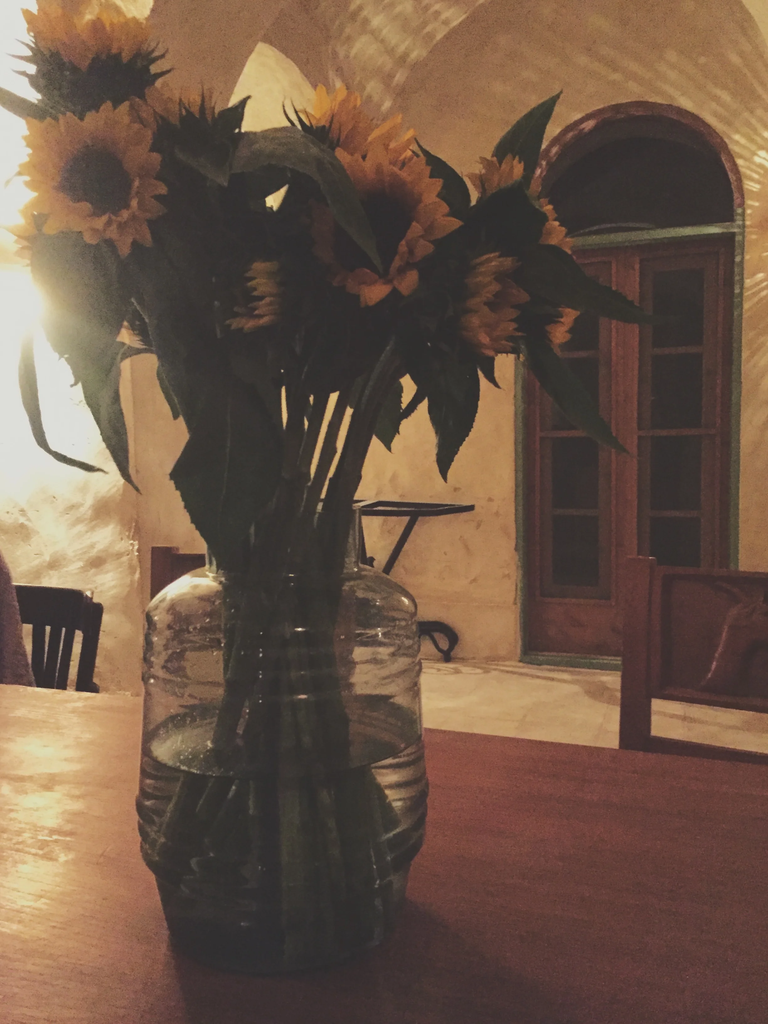 The dinner table by night.