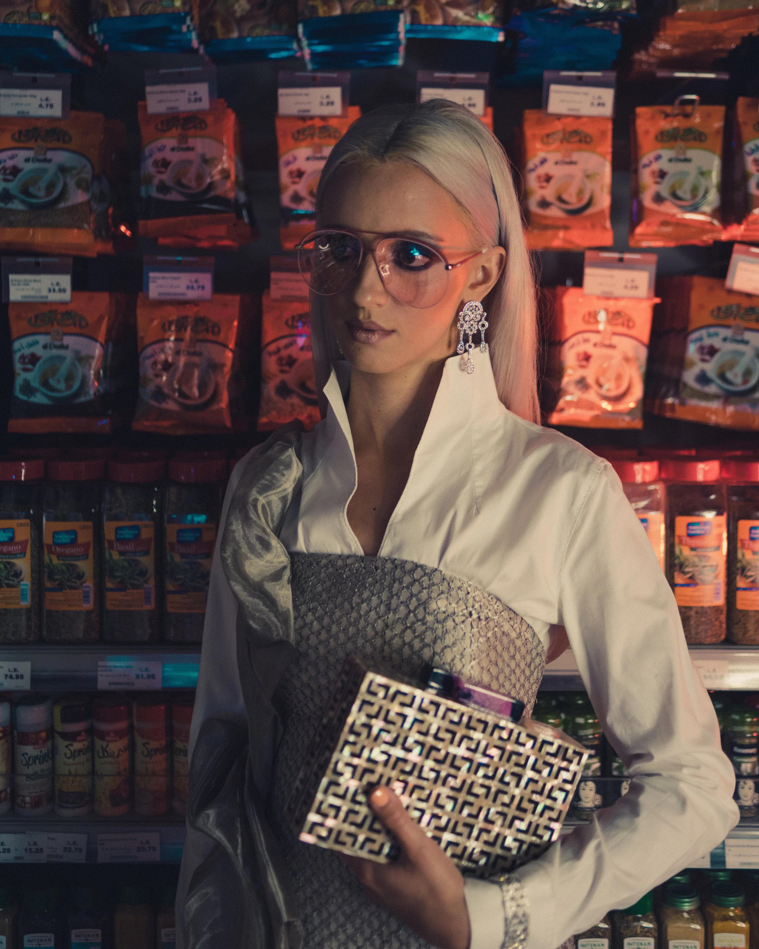 Anicee Gohar photographed by Hady Ashraf & Marwan Morsy for Flare PR on location at Fresh Food Market .