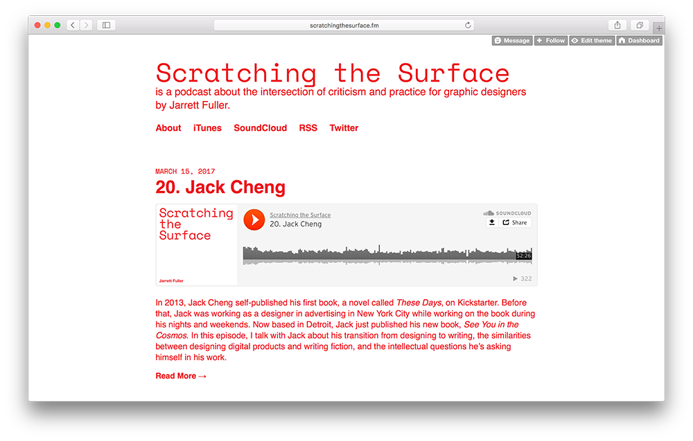 Scratching the Surface website