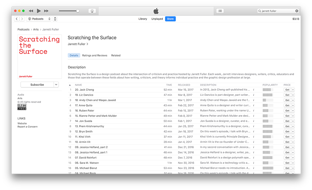 Scratching the Surface on iTunes