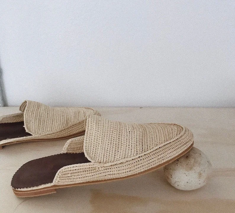 raffia slip on