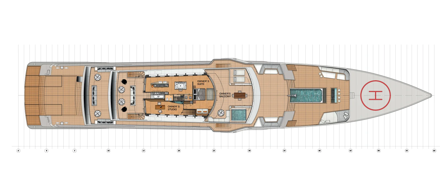 72m Yacht Design Concept - Owner's deck