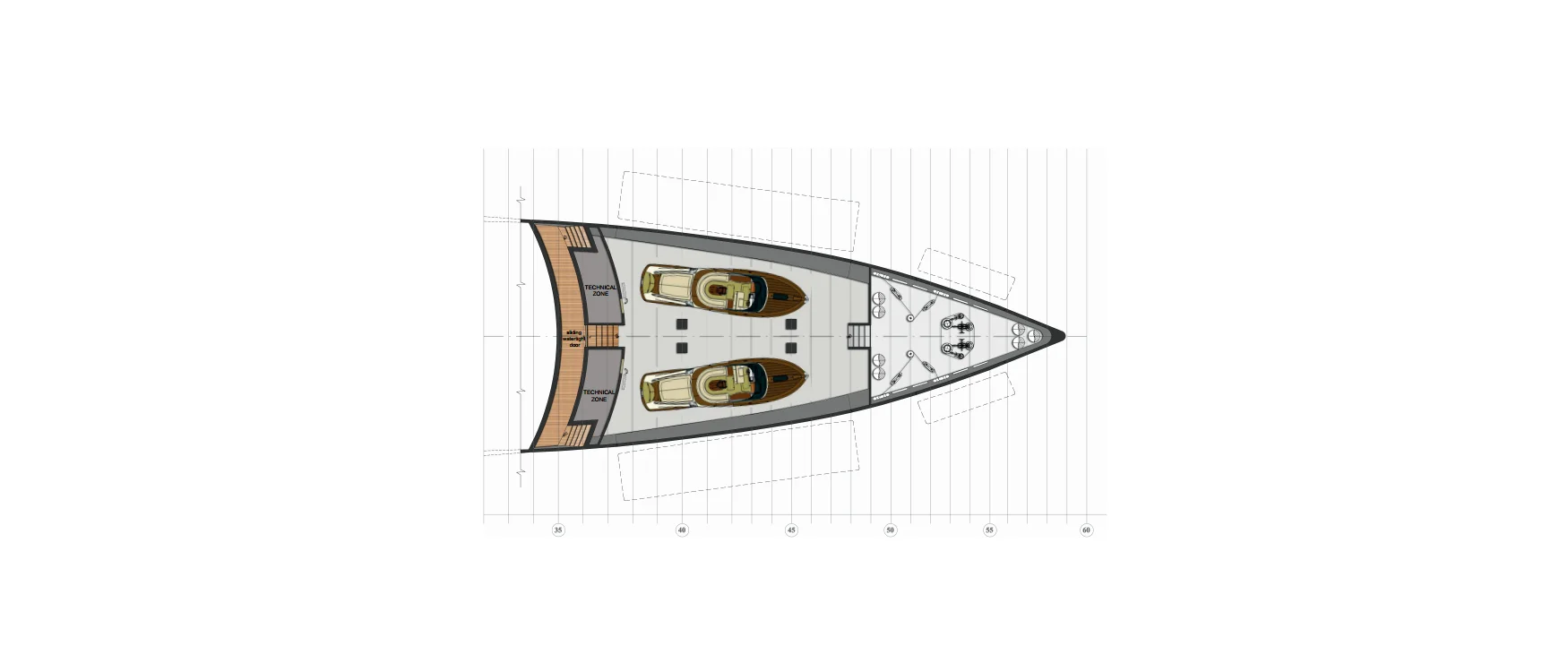 72m Yacht Design Concept - Tender garage