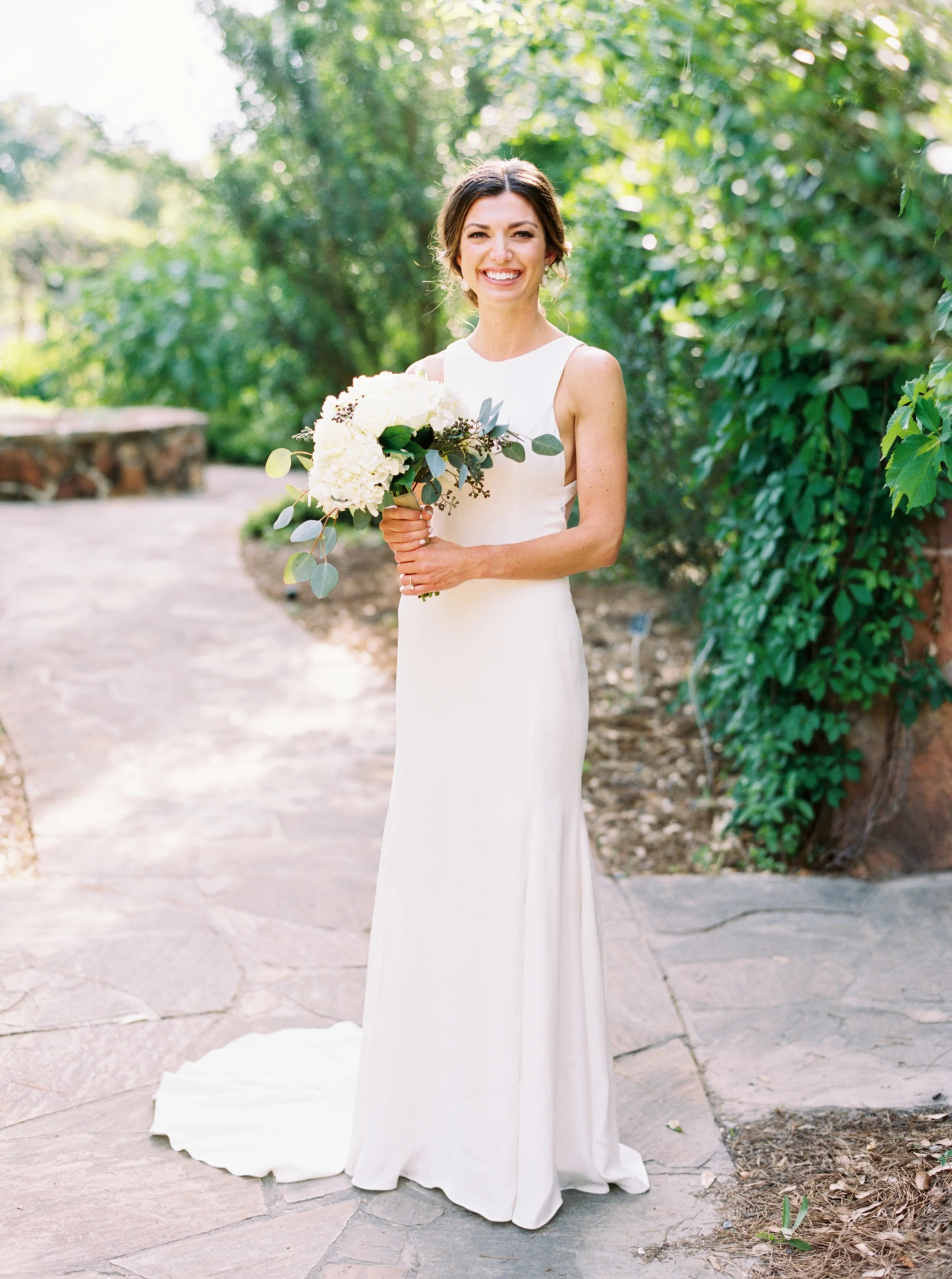 High Neck Shear Back Wedding Dress