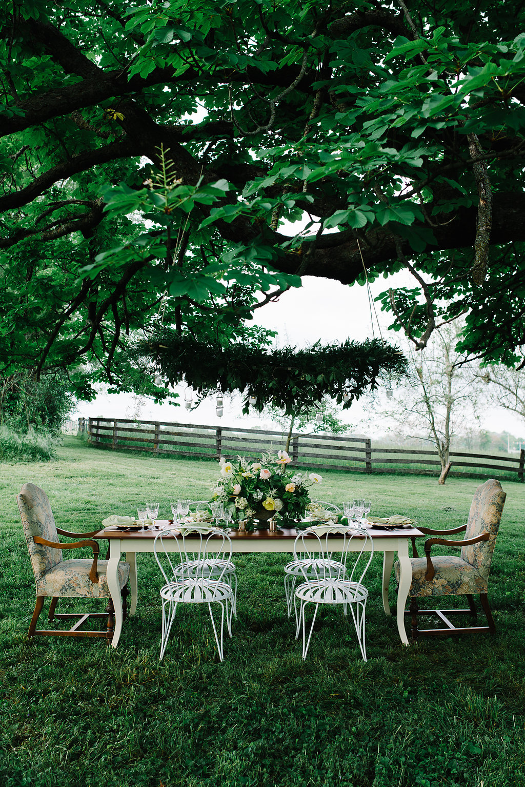 The tapestry chairs are from my mother and the garden chairs were on loan from Hip and Humble in Berryville. Photo: Norman Photo and Paper.