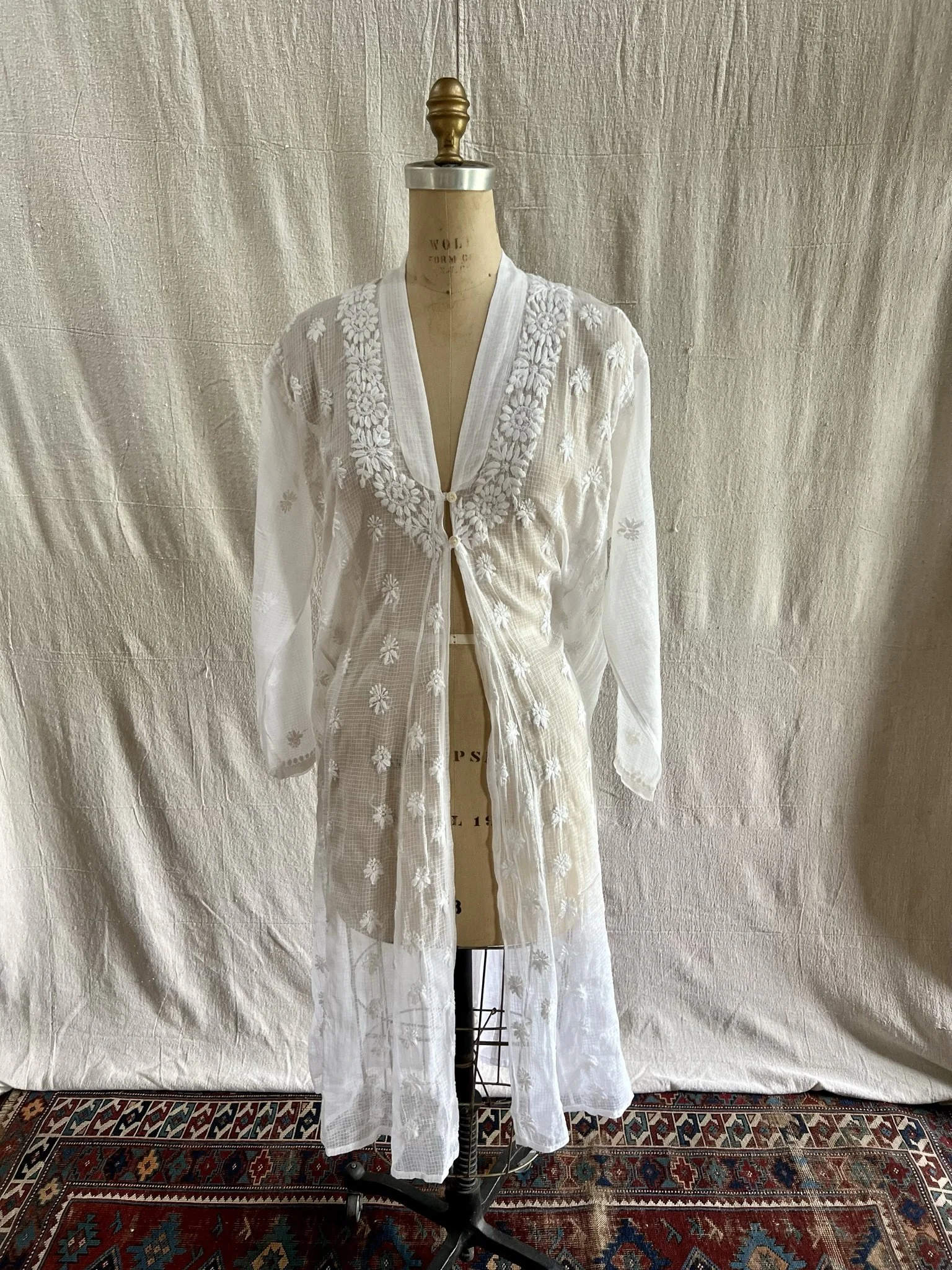 Sheer White Embroidered Coverup