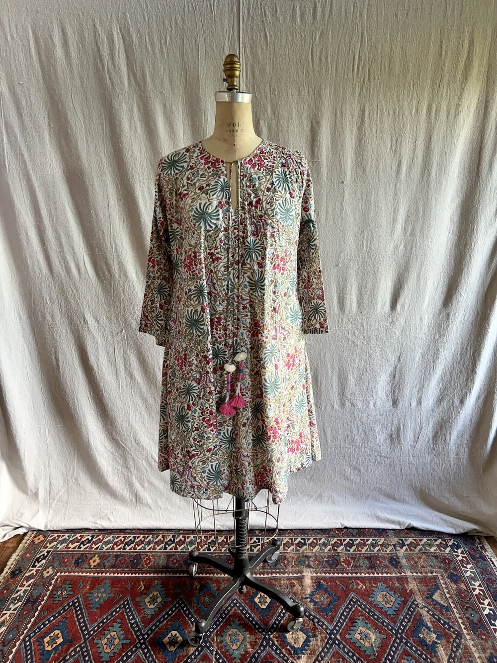Short Swing Dress Pink Floral  Beaumont House Design