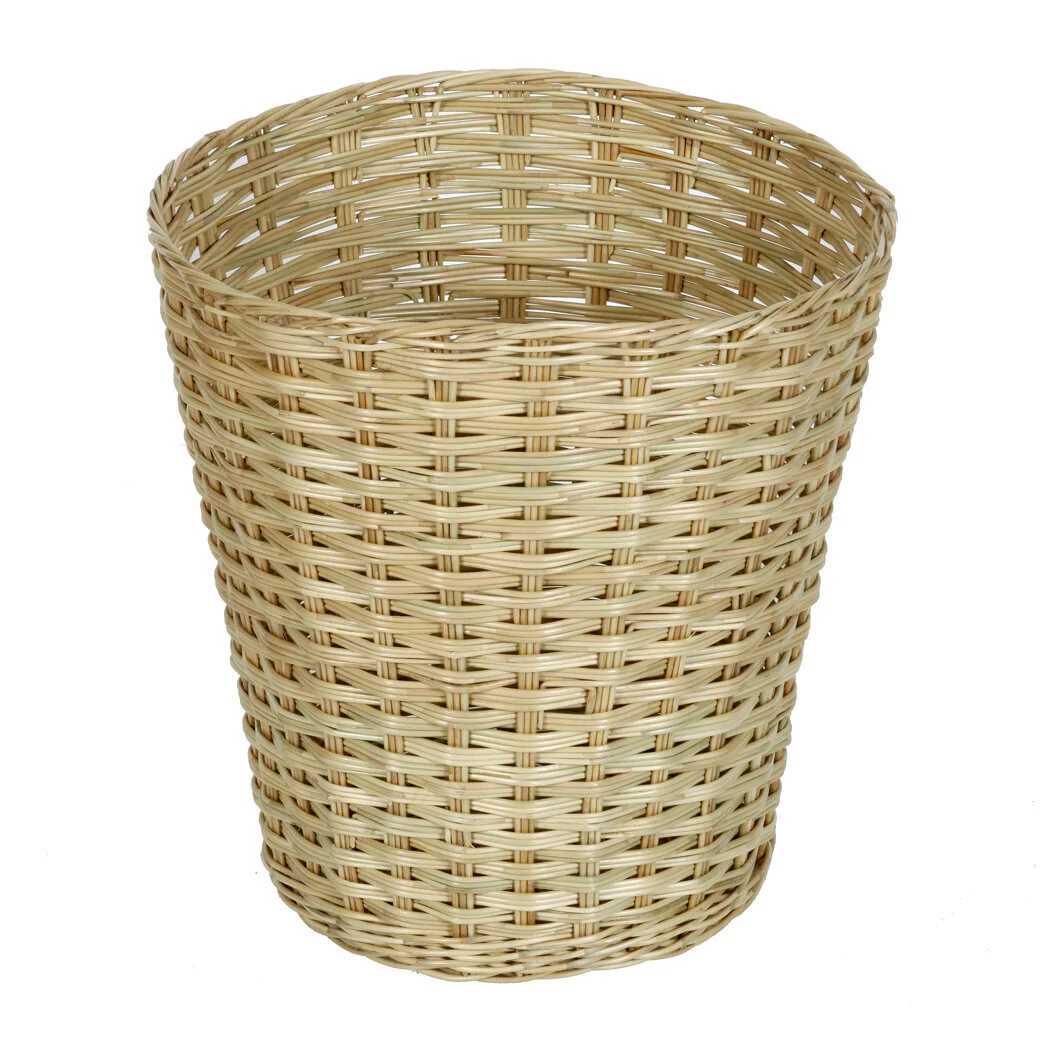 STRAW COLORED RATTAN BASKET — Meg Braff Designs