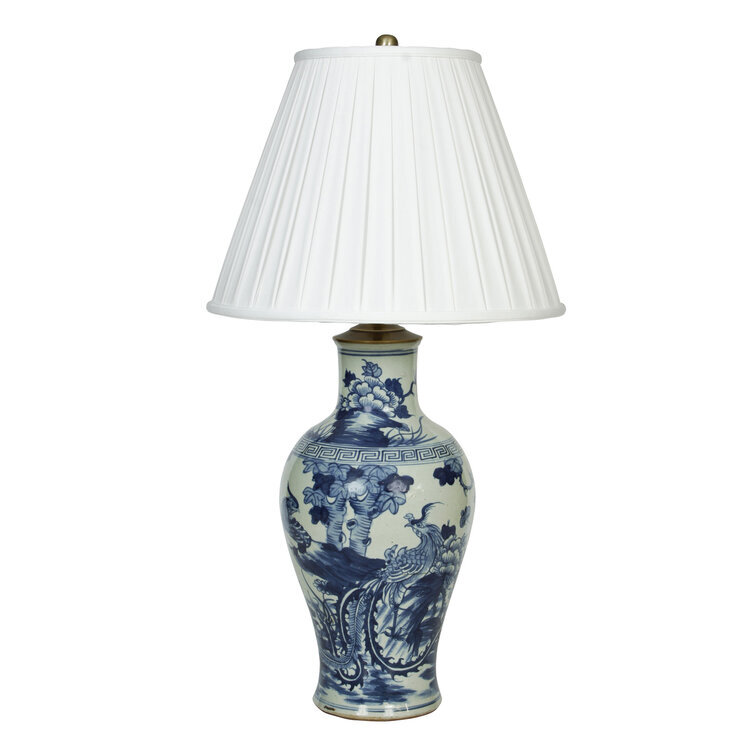 Custom Blue And White Chinese Export Tall Porcelain Lamp Meg Braff Designs Custom Blue And White Chinese Export, Chinese Porcelain Lamps Uk