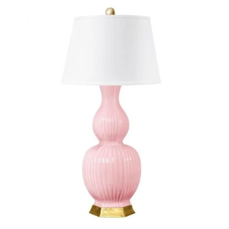 pink and gold lamp