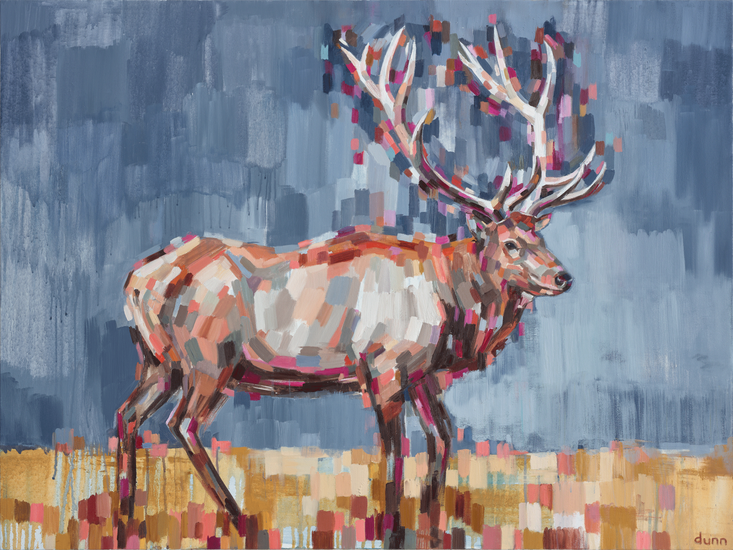 ROCKY MOUNTAIN ELK, oil on canvas, 36 x 48 inches -prints available below