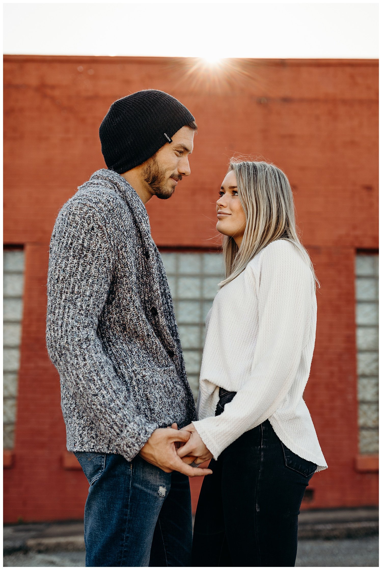  Downtown Lynchburg photo session along the Blackwater Creek and in front of old brick buildings!  Engagement Photos with Dogs. Candid Photography. Virginia Photographer. 