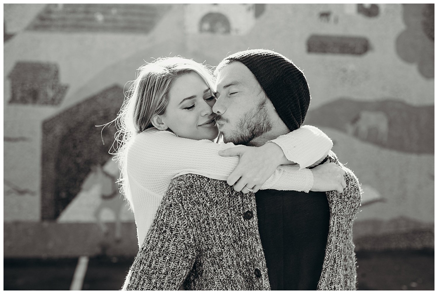  Downtown Lynchburg photo session along the Blackwater Creek and in front of old brick buildings!  Engagement Photos with Dogs. Candid Photography. Virginia Photographer. Photojournalistic photography styles. Cinematic photography for Engagement Phot