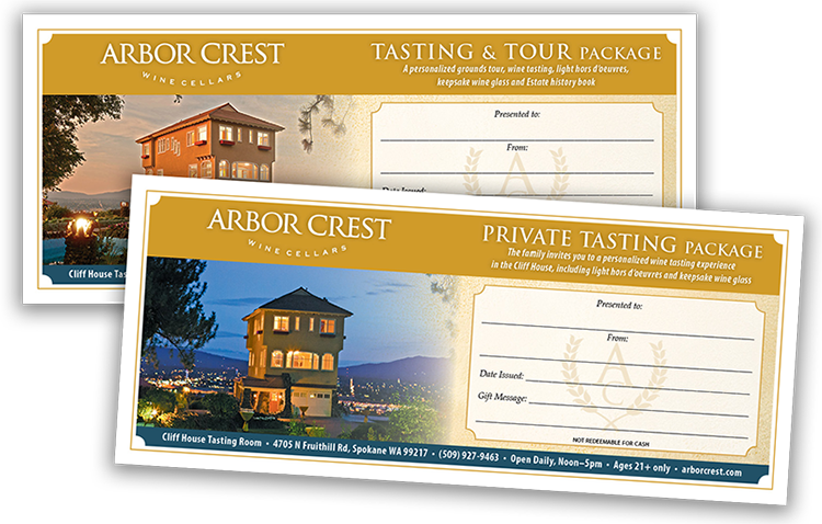 Gift Certificates for customized Tastings — always the right size!