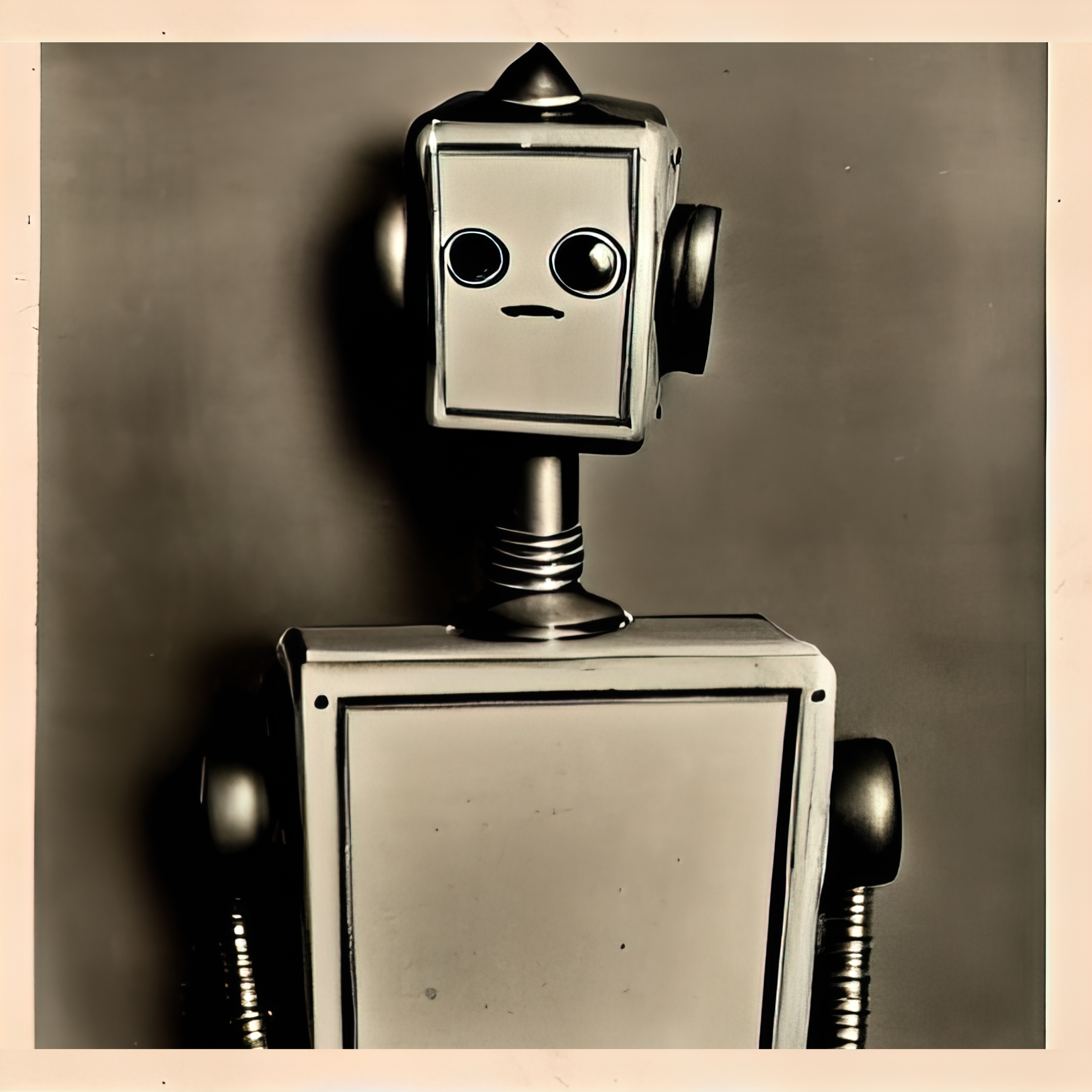 Vintage AI Generated Robot - Cute and Unamused